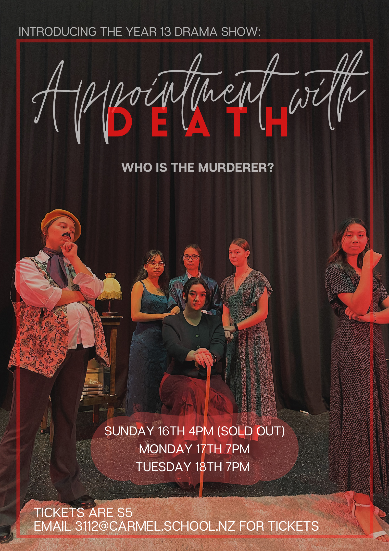 Read more about the article The 2021 Year 13 Production – Come and watch this murder mystery.