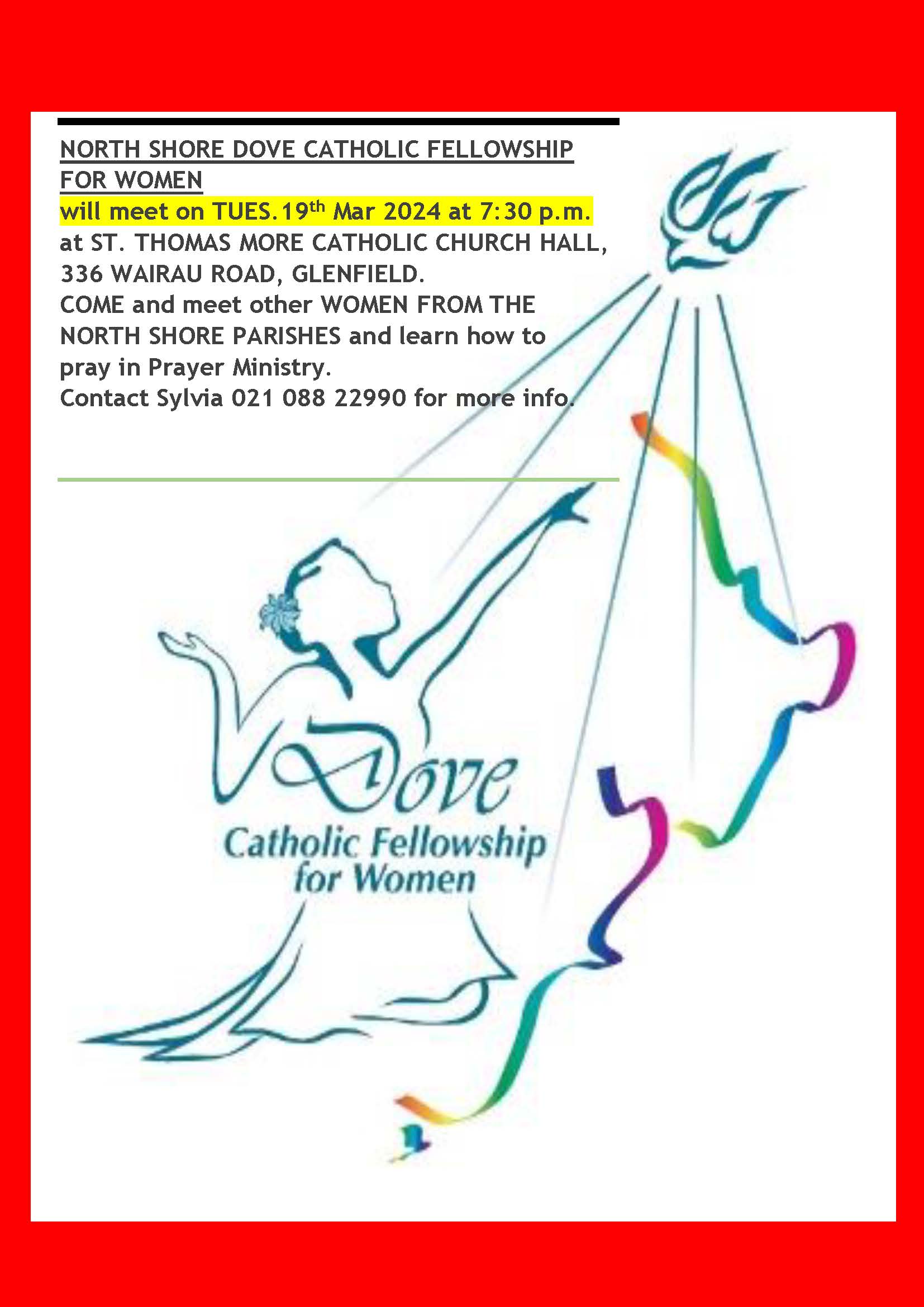 Read more about the article Dove Catholic Fellowship for Women